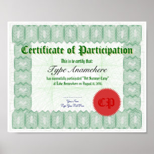 Make a Certificate of Participation Poster