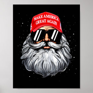 Make A Christmas Great Again Funny Xmas Trump Sant Poster