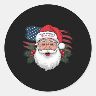 Make A Christmas Great Again Xmas Trump Mega Pajam Classic Round Sticker