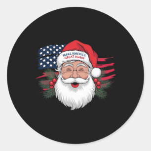 Make A Christmas Great Again Xmas Trump Mega Pajam Classic Round Sticker