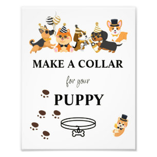 Make A Collar Sign, Puppy Pawty Photo Print