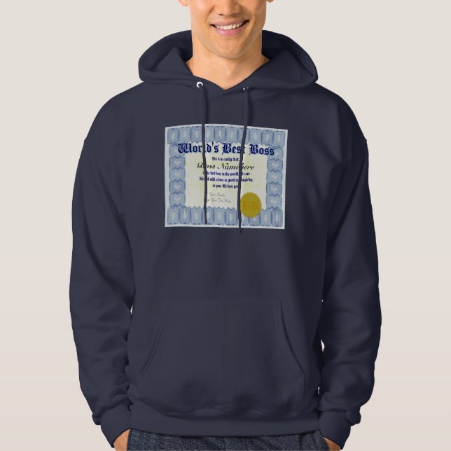 Make a custom World's Best Boss Hoodie (Front)