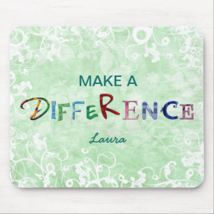 Make A Difference green mousepad