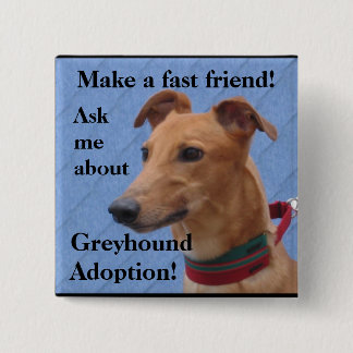 Make a fast friend! 15 cm square badge