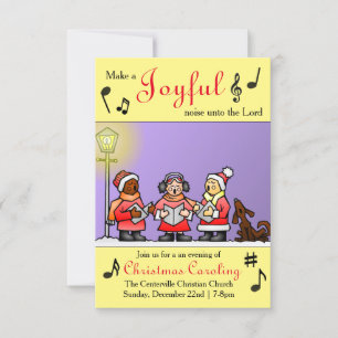 Make a Joyful Noise - 3x5 Caroling Invitation