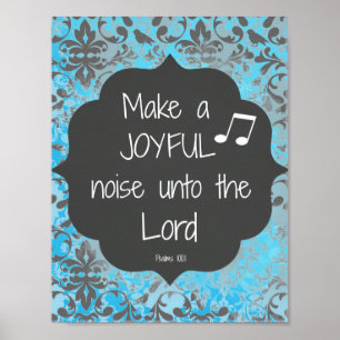 Make a Joyful Noise Bible Verse Quote Poster