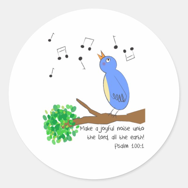 Make a Joyful Noise Classic Round Sticker (Front)