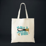 Make a Joyful Noise Handbell Ringers Players Tote Bag<br><div class="desc">Show off your love of playing handbells or grab the perfect gift for your favourite handball ringer. An illustration of a handbell is accompanied by the message MAKE A JOYFUL NOISE in bold teal blue lettering on this tote bag.</div>