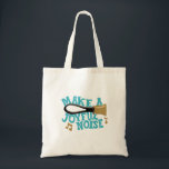 Make a Joyful Noise Handbell Ringers Players Tote Bag<br><div class="desc">Show off your love of playing handbells or grab the perfect gift for your favourite handball ringer. An illustration of a handbell is accompanied by the message MAKE A JOYFUL NOISE in bold teal blue lettering on this tote bag.</div>