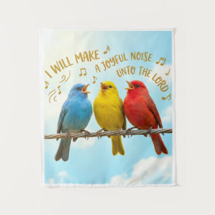 'Make a Joyful Noise" Psalm 100:1 Bible Inspired Tapestry