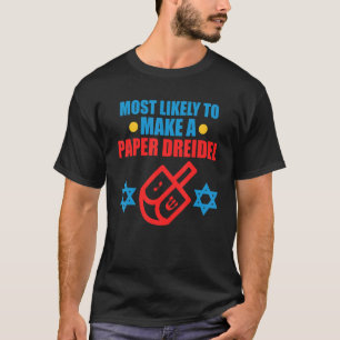Make A Paper Dreidel Jewish Hanukkah Jew Family Gr T-Shirt