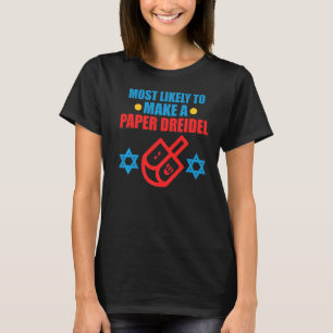 Make A Paper Dreidel Jewish Hanukkah Jew Family Gr T-Shirt