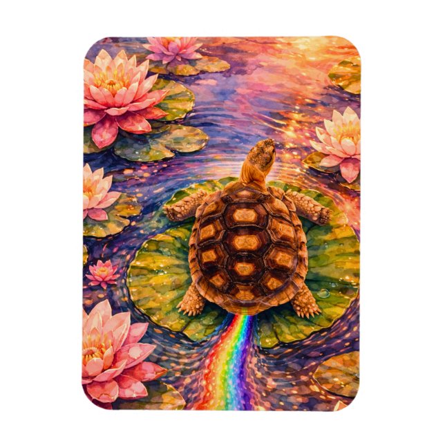 Make a rainbow and follow your bliss turtle magnet (Vertical)