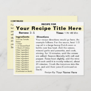 Make a Recipe Card