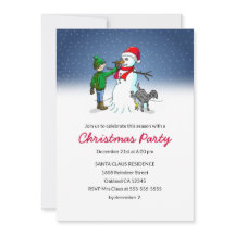 Make a Snowman Christmas Party Invitation