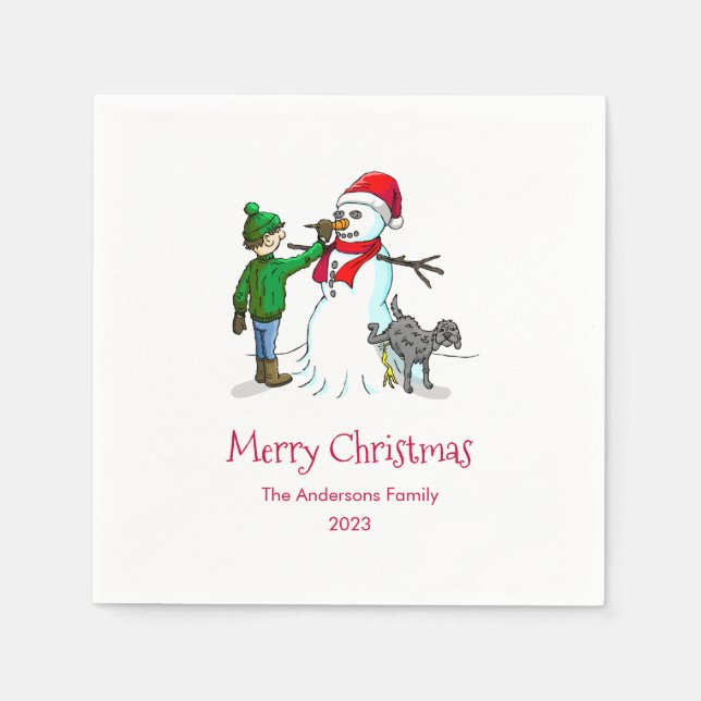 Make a Snowman Napkin (Front)
