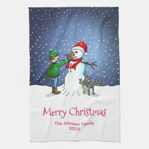 Make a Snowman Tea Towel