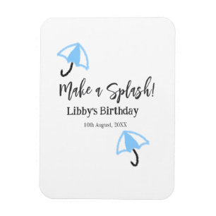 Make a splash blue umbrella summer pool birthday p magnet