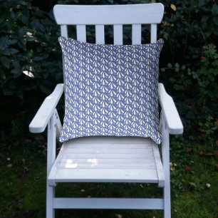 Make A Splash Modern Blue Coastal Pattern Cushion