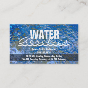 Make a Splash Sparkling Blue Water Aerobics Business Card