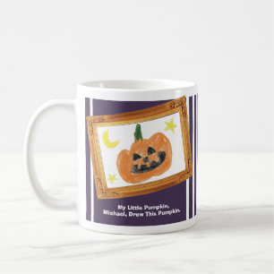 Make a Treasure By Your Kid's Art Work   Pumpkin  Coffee Mug