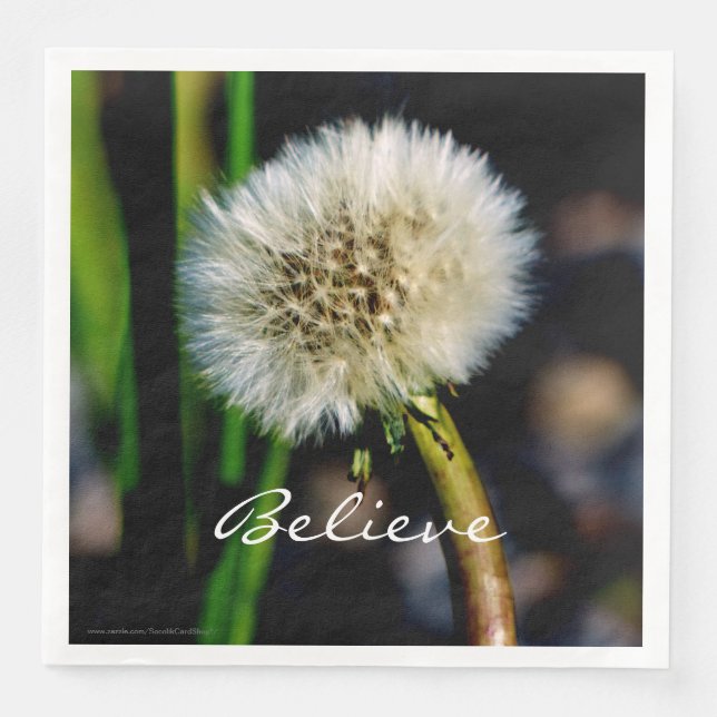 Make a Wish, Believe, Dandelion Napkin (Front)
