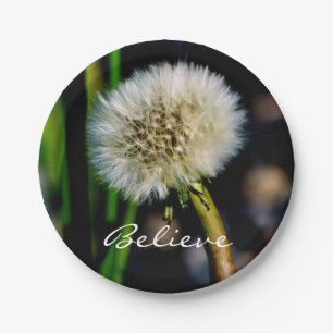 Make a Wish, Believe, Dandelion Paper Plate