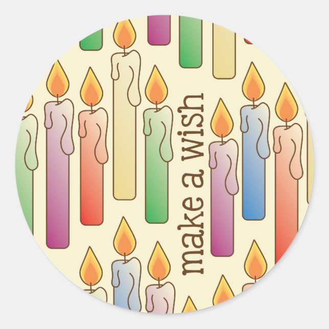 “Make a Wish” Birthday Candles Sticker (Front)