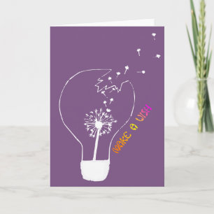 Make a Wish Birthday Card. Abstract Dandelion Card