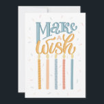 Make a wish. Birthday typography lettering friend<br><div class="desc">Birthday typography lettering card "Make a wish" with candles for friends for any age.</div>
