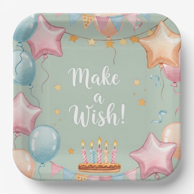  Make a Wish, by Natasha Us   Paper Plate (Front)