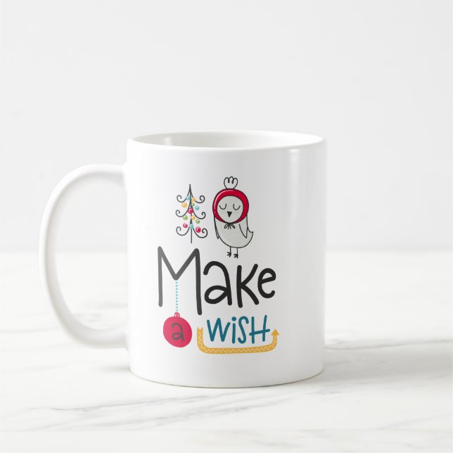 Make a Wish Christmas Mug with 2 designs (Left)