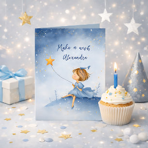 Make A Wish Custom Name or Text Birthday Card