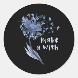 Make a wish Dandelion Flower Classic Round Sticker