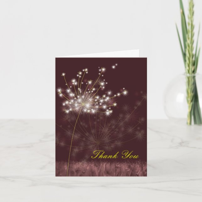 Make a Wish Dandelions Wedding Thank You Card (Front)