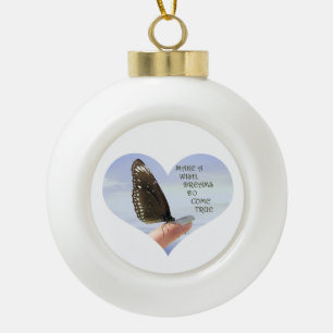 Make a wish Dreams come true Ceramic Ball Christmas Ornament