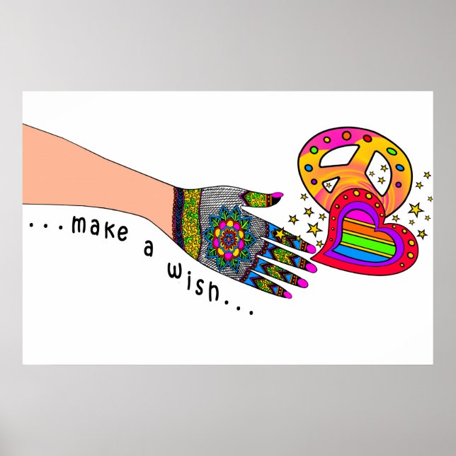 Make A Wish For Peace And Love Poster (Front)