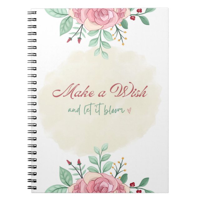 Make a Wish Notebook | Floral Journal (Front)