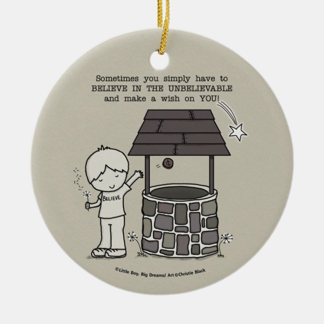 Make a Wish on You! Ceramic Ornament (Front)