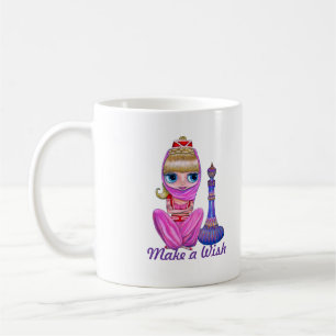 Make a Wish Pink Genie Girl and Her Magic Bottle Coffee Mug