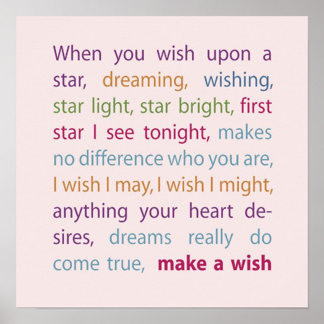 Make a Wish Poster (Front)