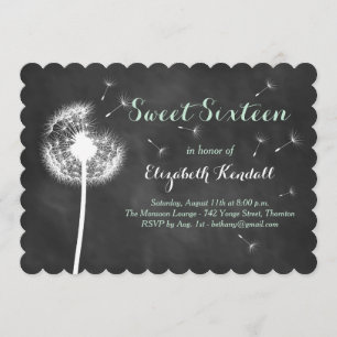 Make a Wish! Sweet Sixteen Invitation (mint)