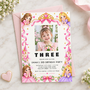 Make a Wish Third Birthday Party Photo Invitation