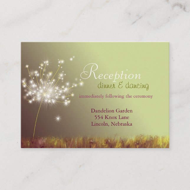 Make a Wish Wedding Reception Enclosure Card (Front)
