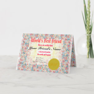 Make a World's Best Friend Certificate Card