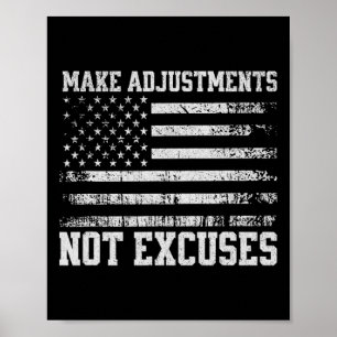Make Adjustments Not Excuses Usa Flag Gym Poster