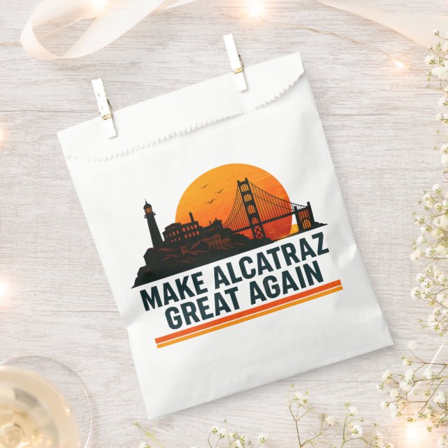 Make Alcatraz Great Again Funny Favour Bag (Clipped)