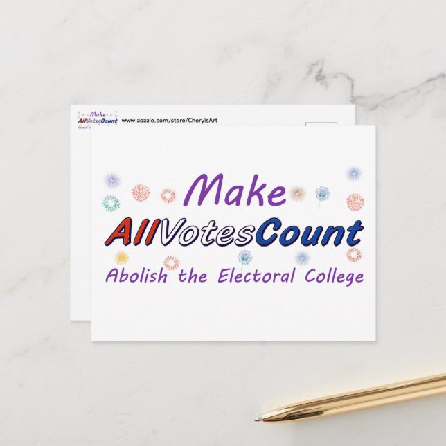 Make All Votes Count postcards (Front/Back In Situ)