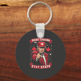 Make America 51st State Canadian American Key Ring