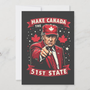 Make America 51st State Canadian American Thank You Card